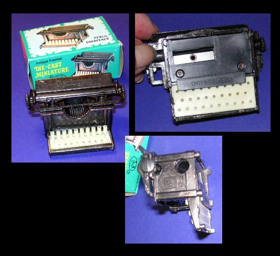 Vintage Die Cast Mini Typewriter Pencil Sharpener 